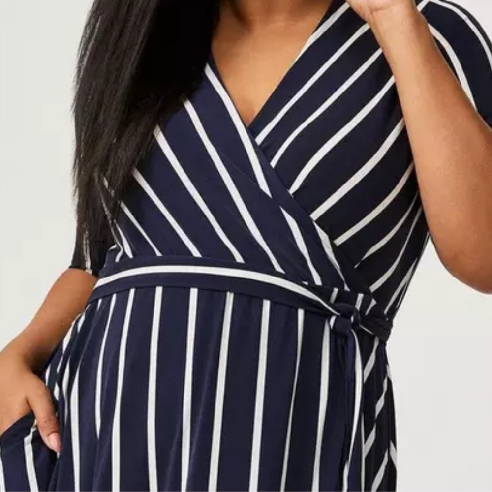 Navy striped dress